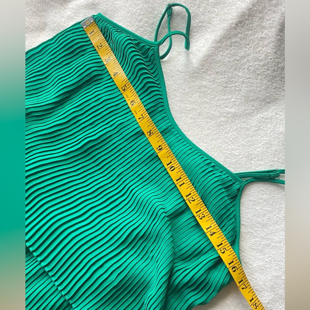 Parker Emerald Green Pleated Layered Mini Dress size XS - Picture 14 of 16